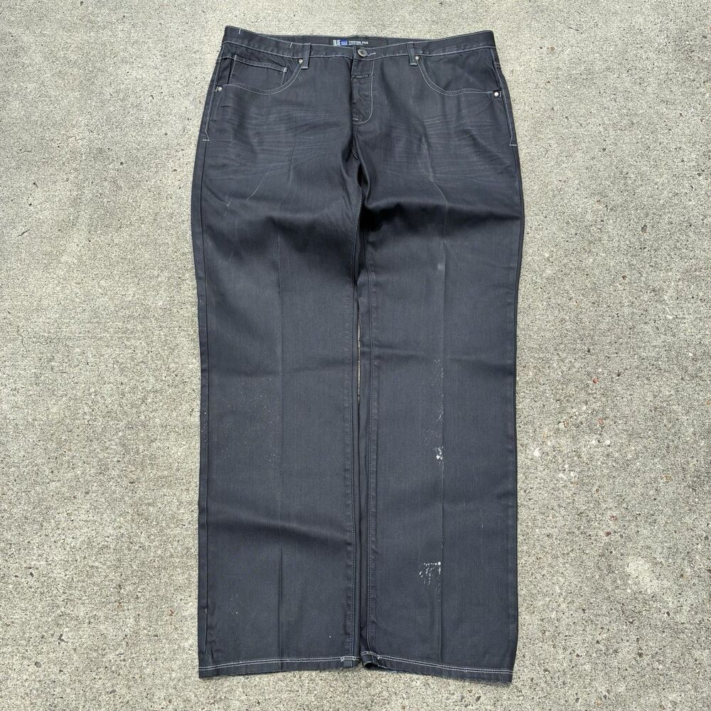 Vintage Marithe Francois Girbaud Waxed Jeans 42x34 Blue Twisted Five Dark Wash